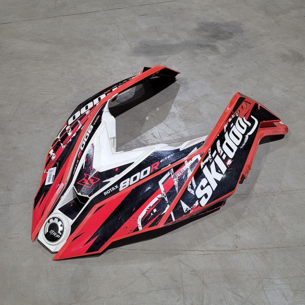 white, center hood model-red-red